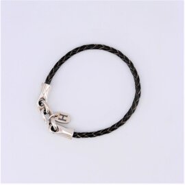 HESTON Bracelet - Braided Dark Brown Leather Heavy Clasp