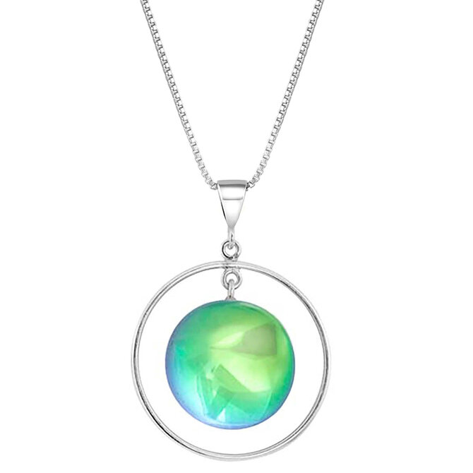 Leightworks *Necklace - Circle w/Loop Green Polished