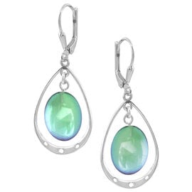 Leightworks Earring - Oval w/Loop Green Polished Leightworks Earring - Oval w/Loop Green Polished