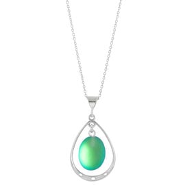 Leightworks Necklace - Oval w/Loop Green Frosted Leightworks Necklace - Oval w/Loop Green Frosted