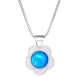 Leightworks *Necklace - Teeny Flower Blue Polished