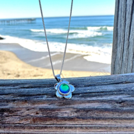 Leightworks *Necklace - Teeny Flower Blue Polished Leightworks *Necklace - Teeny Flower Blue Polished