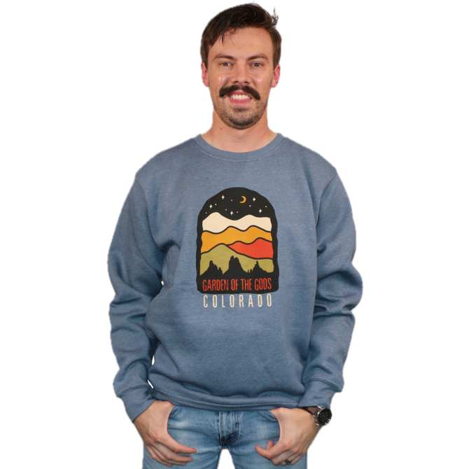 On The Road Apparel Crew - Smoky Night Garden of the Gods Sweater
