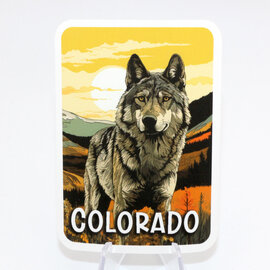 ZEN HILLS STICKER-WOLF/SUNSET CO