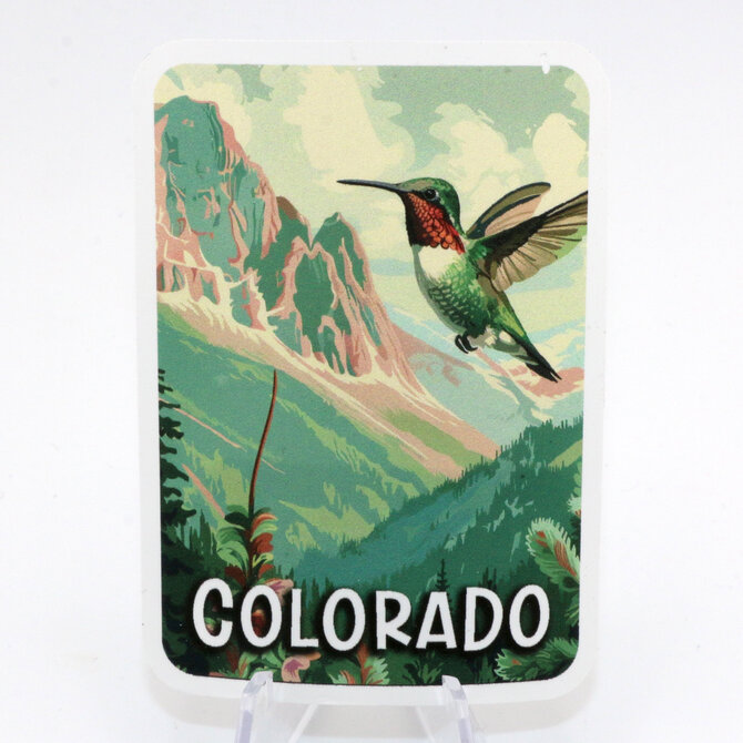 ZEN HILLS STICKER-HUMMER/ROCKS/TREES CO