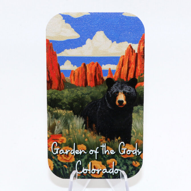 ZEN HILLS MAGNET-BEAR/ROCKS/FLOWERS GARDEN OF THE GODS CO