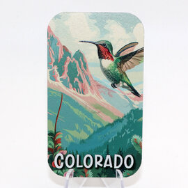 ZEN HILLS MAGNET-HUMMER/ROCKS/TREES CO