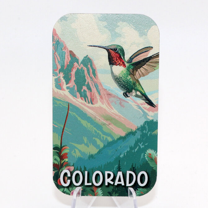 ZEN HILLS MAGNET-HUMMER/ROCKS/TREES CO