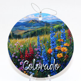 ZEN HILLS ORNAMENT-WILDFLOWER SCENE COLORADO