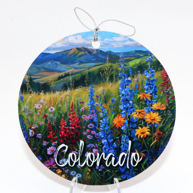 ZEN HILLS ORNAMENT-WILDFLOWER SCENE COLORADO