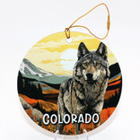 ZEN HILLS ORNAMENT-WOLF/SUNSET COLORADO ZEN HILLS ORNAMENT-WOLF/SUNSET COLORADO