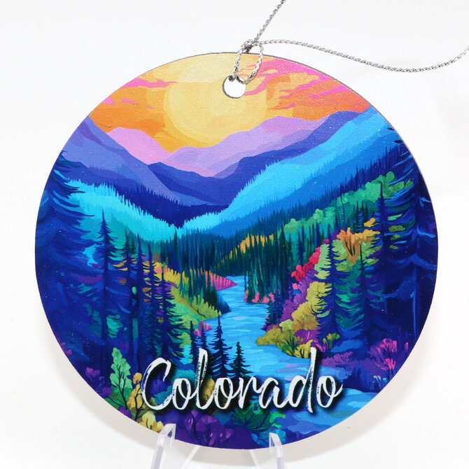 ZEN HILLS ORNAMENT-RIVER SCENE COLORADO