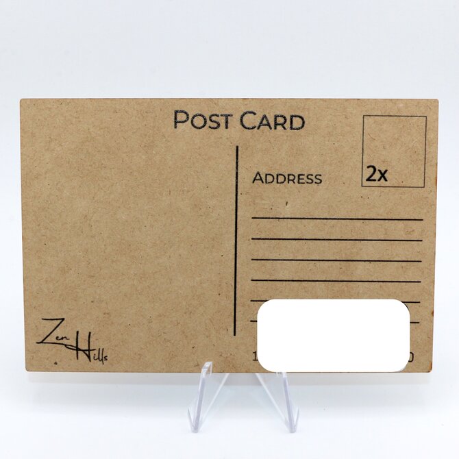 ZEN HILLS POST CARD-WOOD BEAR/ROCKS/FLOWERS GARDEN OF THE GODS CO