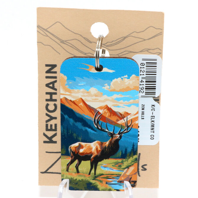 ZEN HILLS KEYCHAIN-ELK/MOUNTAIN COLORADO