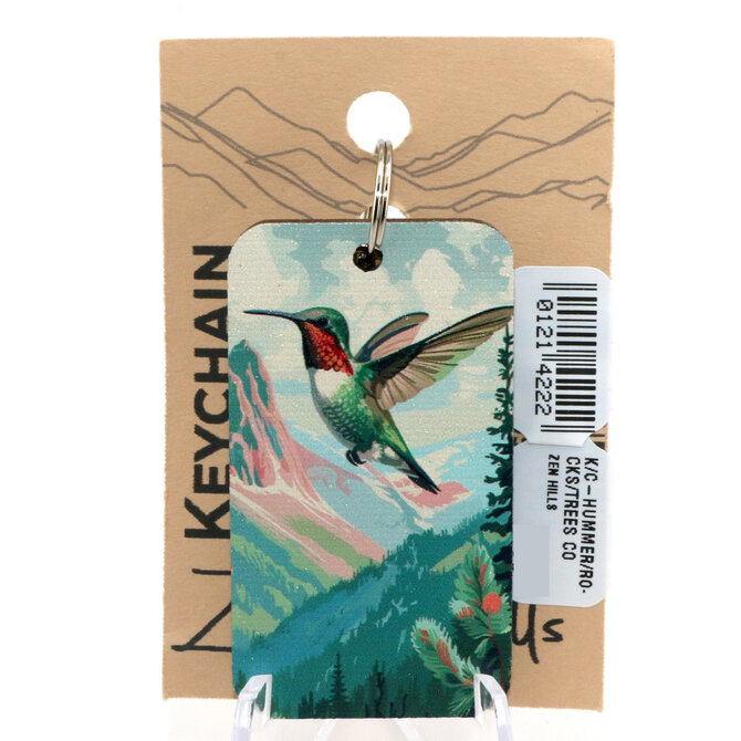 ZEN HILLS KEY CHAIN-HUMMER/ROCKS/TREES COLORADO