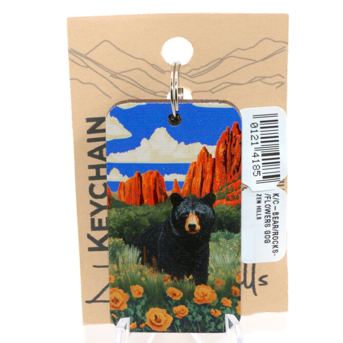 ZEN HILLS KEY CHAIN-BEAR/ROCKS/FLOWERS