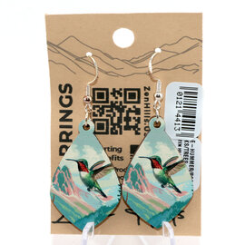 ZEN HILLS EARRING-HUMMER/ROCKS/TREES