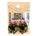 ZEN HILLS EARRING-BEAR/ROCKS/FLOWERS