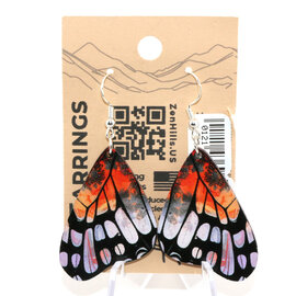 ZEN HILLS EARRING-BUTTERFLY WING ORANGE/WHITE