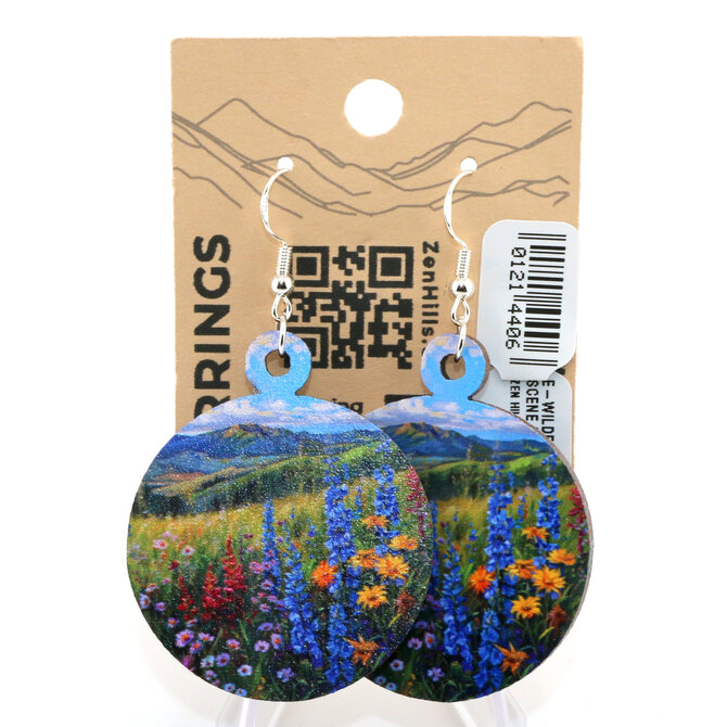 ZEN HILLS EARRING-WILDFLOWER SCENE ROUND