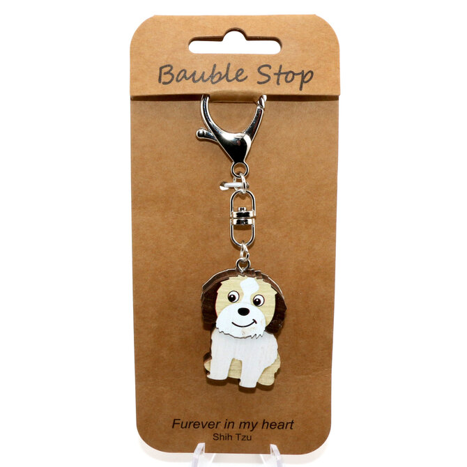 Wheeler Updated Skus KEY CLIP-DOG SHIH TZU BRWN/TAN/WHT