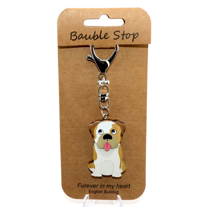 Wheeler Updated Skus KEY CLIP-DOG ENGLISH BULLDOG BRWN/WHT