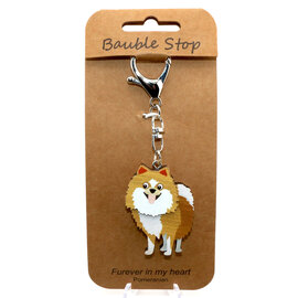 Wheeler Updated Skus KEY CLIP-DOG POMERANIAN BRWN/WHT