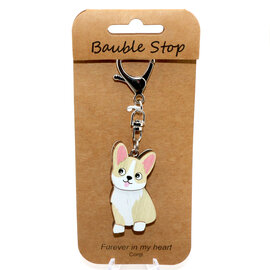 Wheeler Updated Skus KEY CLIP-DOG CORGI TAN/WHT