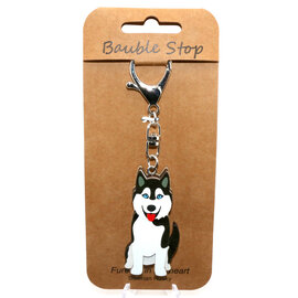 Wheeler Updated Skus KEY CLIP-DOG SIBERIAN HUSKY BLK/WHT