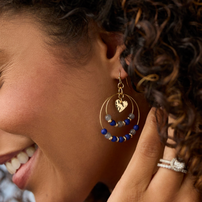 Demdaco/misc Product Earrings - Beaded Indigo