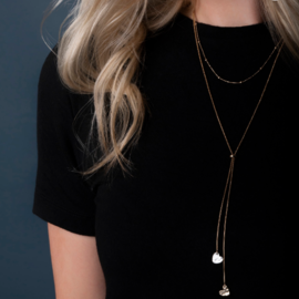 Demdaco/misc Product Necklace - Double Heart Lariat Charm Demdaco/misc Product Necklace - Double Heart Lariat Charm