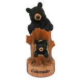 American Gift Corp Figurine - Bears in Tree Trunk 6"