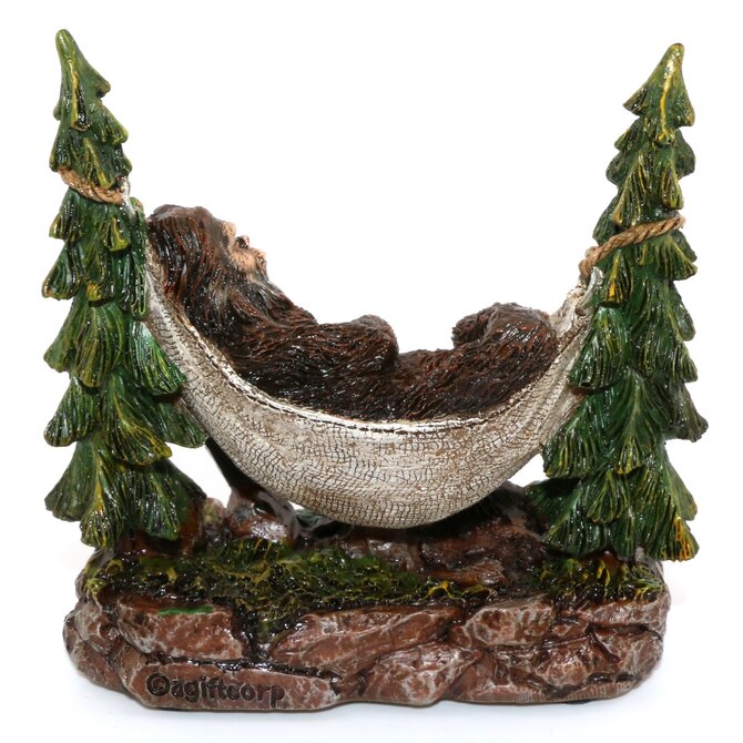 American Gift Corp Figurine - Bigfoot in Hammock 4.25"