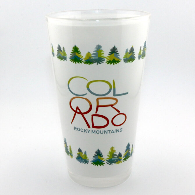 A&f Souvenir Pint Glass - Trees/Mountains White Colorado Rocky Mountains