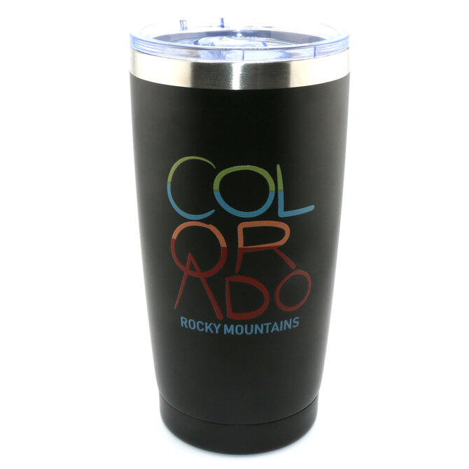 A&f Souvenir Tumbler - Mountain Scene Black CO/Rocky Mountains
