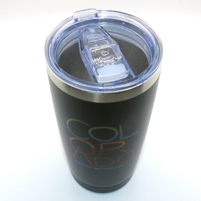 A&f Souvenir Tumbler - Mountain Scene Black CO/Rocky Mountains