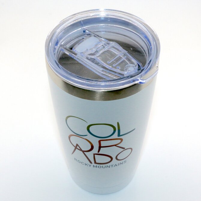 A&f Souvenir Tumbler - Mountain Scene White CO/Rocky Mountains