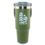 A&f Souvenir Tumbler - Tree/Mountain Green Carry Handle