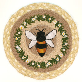 Capitol Importing Co Swatch - Bee Happy/Flower Wreath 10" Round