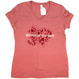 Ocean Beach Company Women's V Neck - Vintage Flower Tee Ocean Beach Company Women's V Neck - Vintage Flower Tee