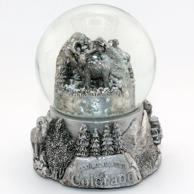 AMERICAWARE Snow Globe - Elk Metal Colorado 65mm