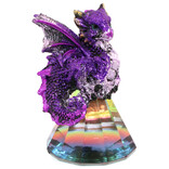 George S Chen Figurine - Dragon Purple Glass Pyramid