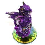 George S Chen Figurine - Dragon Purple Glass Pyramid