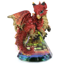 George S Chen Figurine - Dragon Red Glass Pyramid George S Chen Figurine - Dragon Red Glass Pyramid