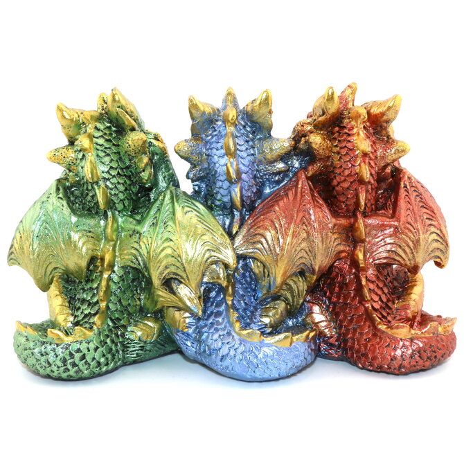 George S Chen Figurine - Dragon 3 No Evil 5.5"