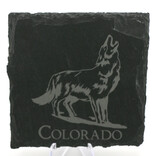 WESTERN WOODS Coaster - Wolf Slate Colorado