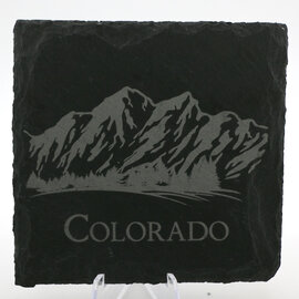 WESTERN WOODS Coaster - Mountains Slate Colorado WESTERN WOODS Coaster - Mountains Slate Colorado