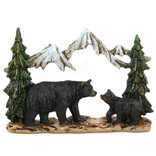 SLIFKA SALES COMPANY Figurine - Bear/Trees Under Mountain 6x4