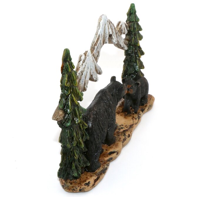 SLIFKA SALES COMPANY Figurine - Bear/Trees Under Mountain 6x4