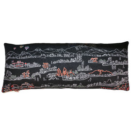 BEYOND CUSHIONS Queen Pillow - Night Garden of the Gods Gray BEYOND CUSHIONS Queen Pillow - Night Garden of the Gods Gray